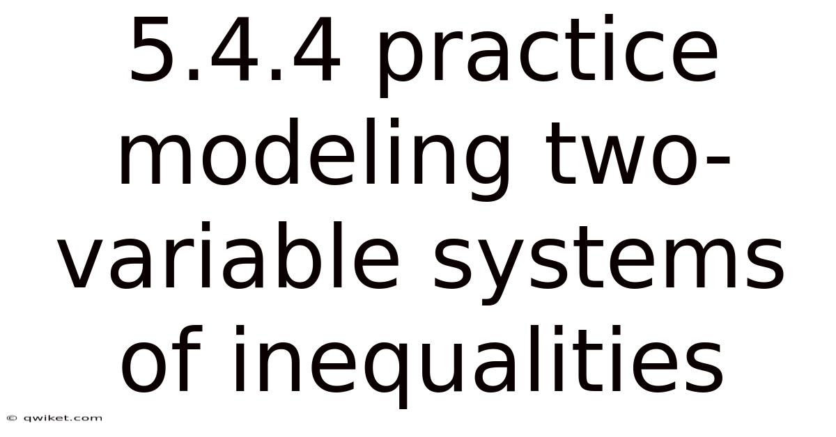 5.4.4 Practice Modeling Two-variable Systems Of Inequalities