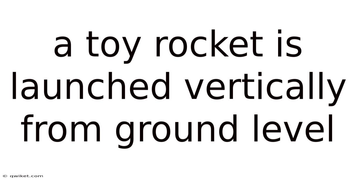 A Toy Rocket Is Launched Vertically From Ground Level