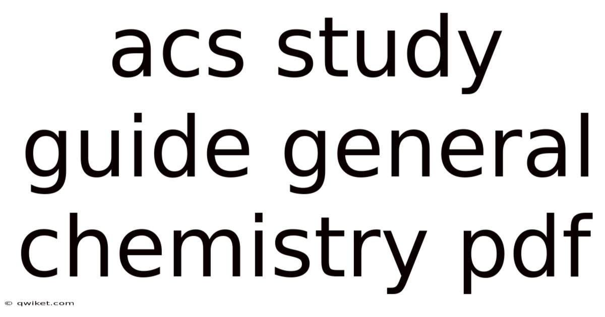 Acs Study Guide General Chemistry Pdf