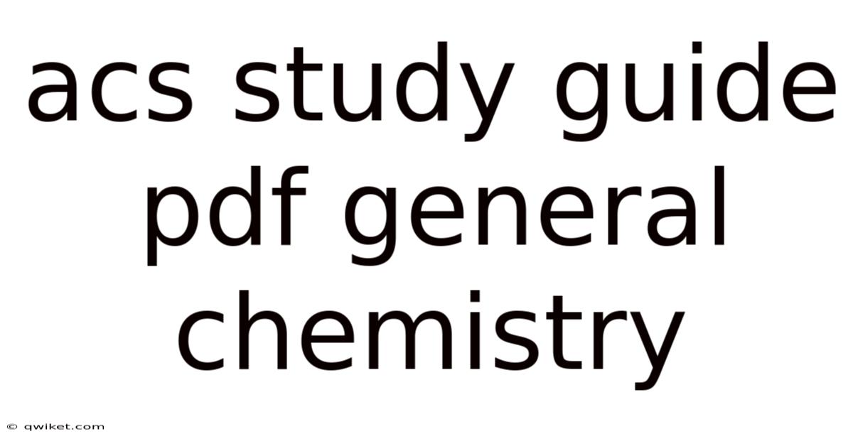 Acs Study Guide Pdf General Chemistry