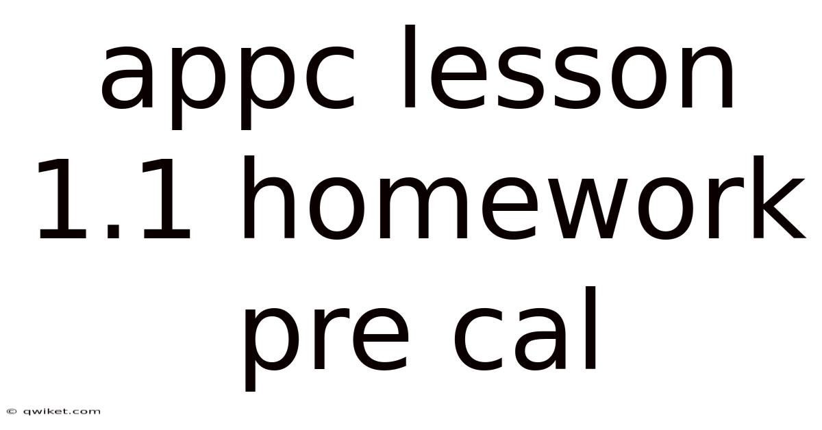 Appc Lesson 1.1 Homework Pre Cal