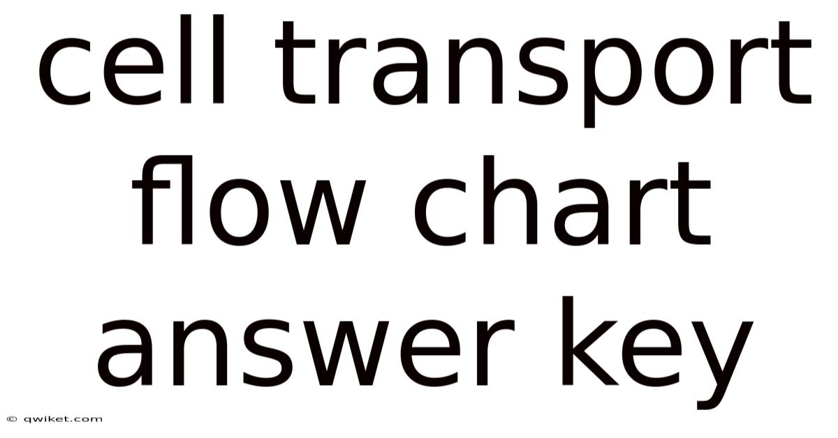 Cell Transport Flow Chart Answer Key