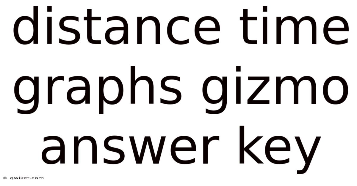 Distance Time Graphs Gizmo Answer Key