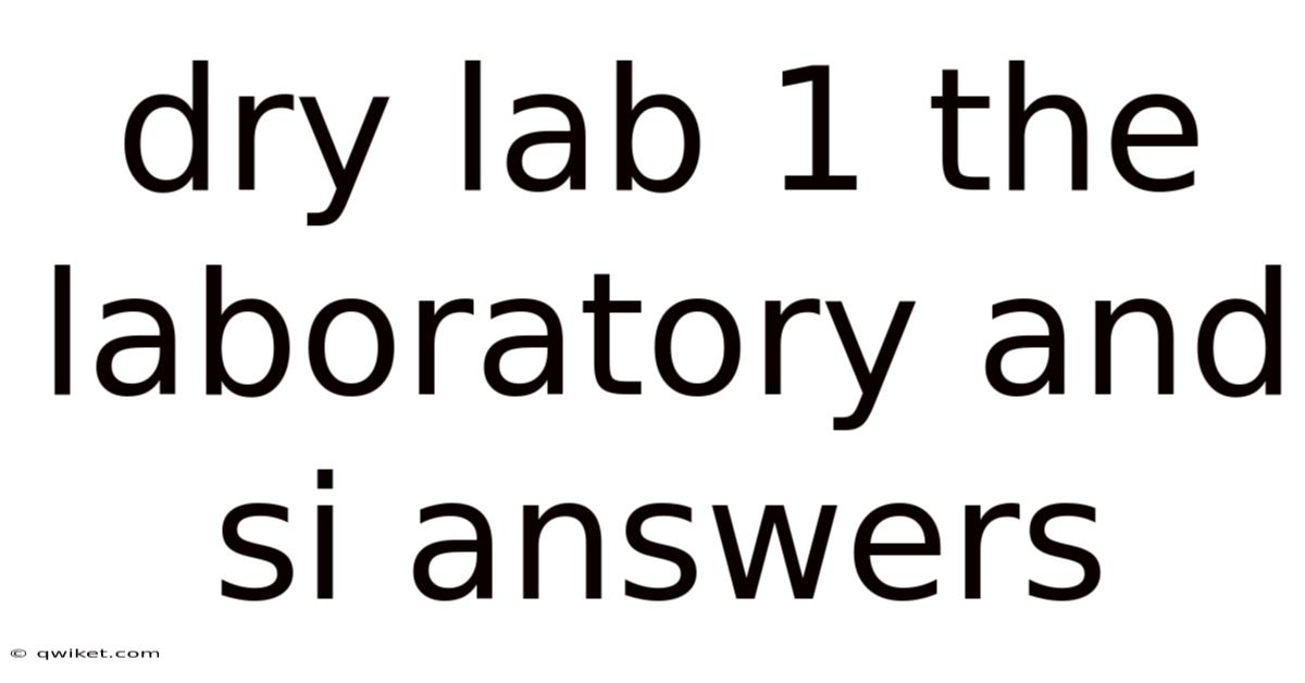 Dry Lab 1 The Laboratory And Si Answers