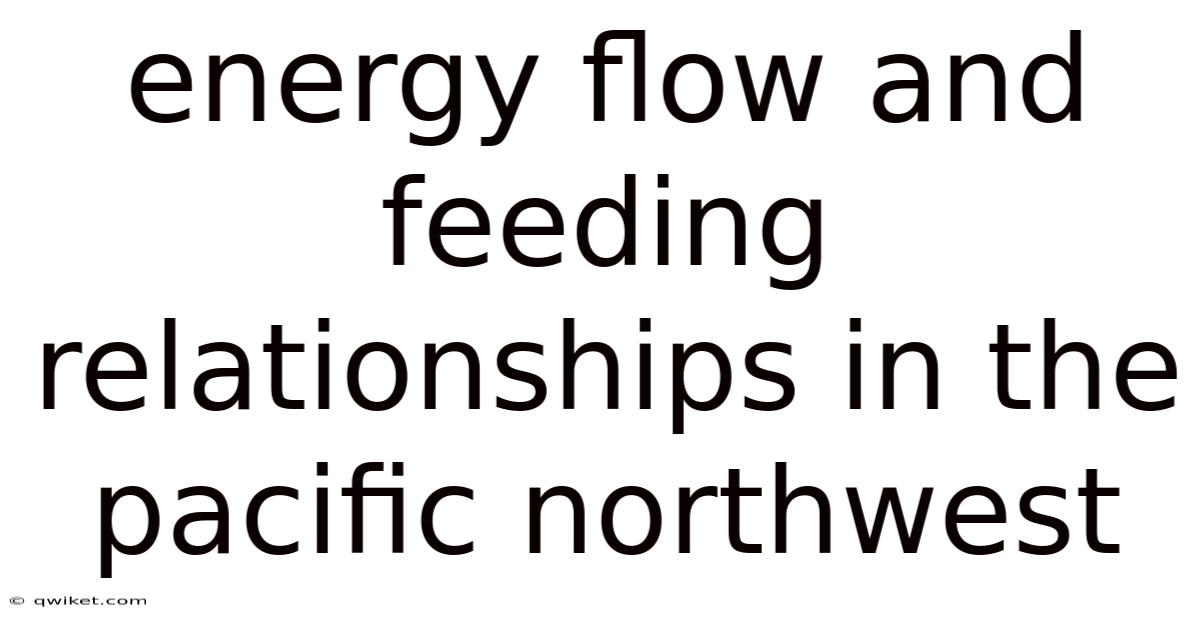 Energy Flow And Feeding Relationships In The Pacific Northwest