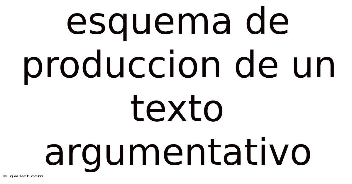 Esquema De Produccion De Un Texto Argumentativo