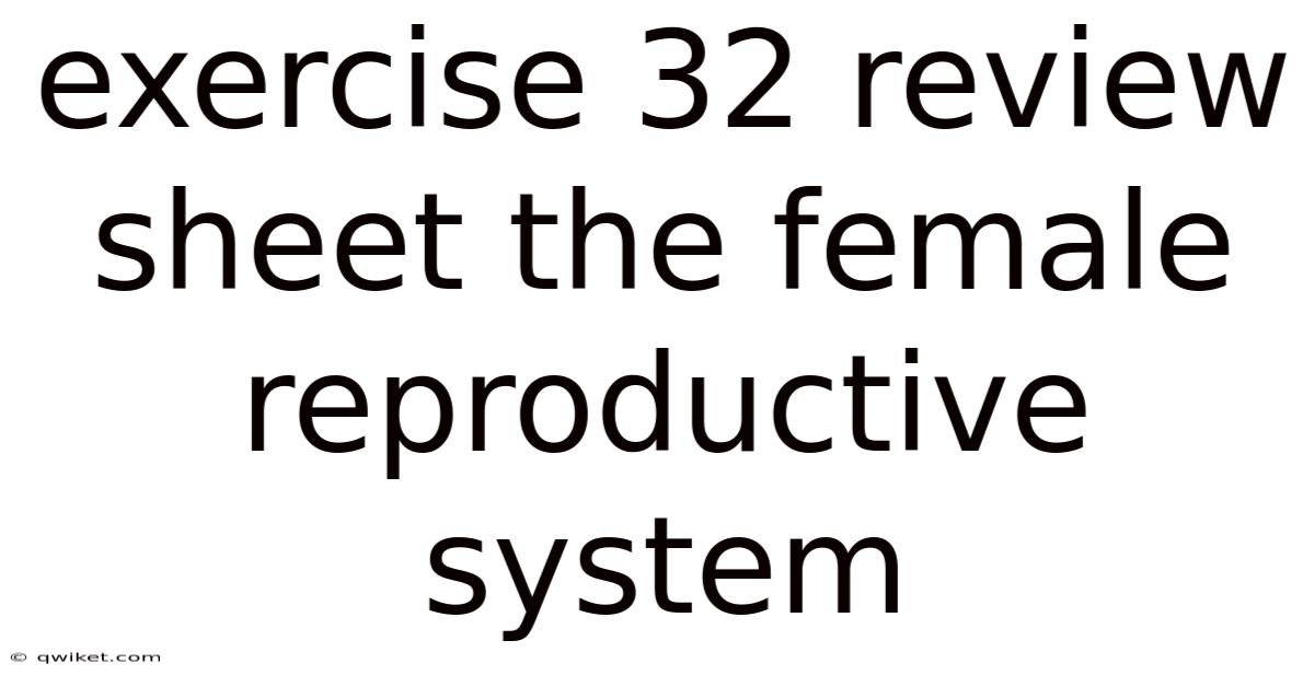 Exercise 32 Review Sheet The Female Reproductive System