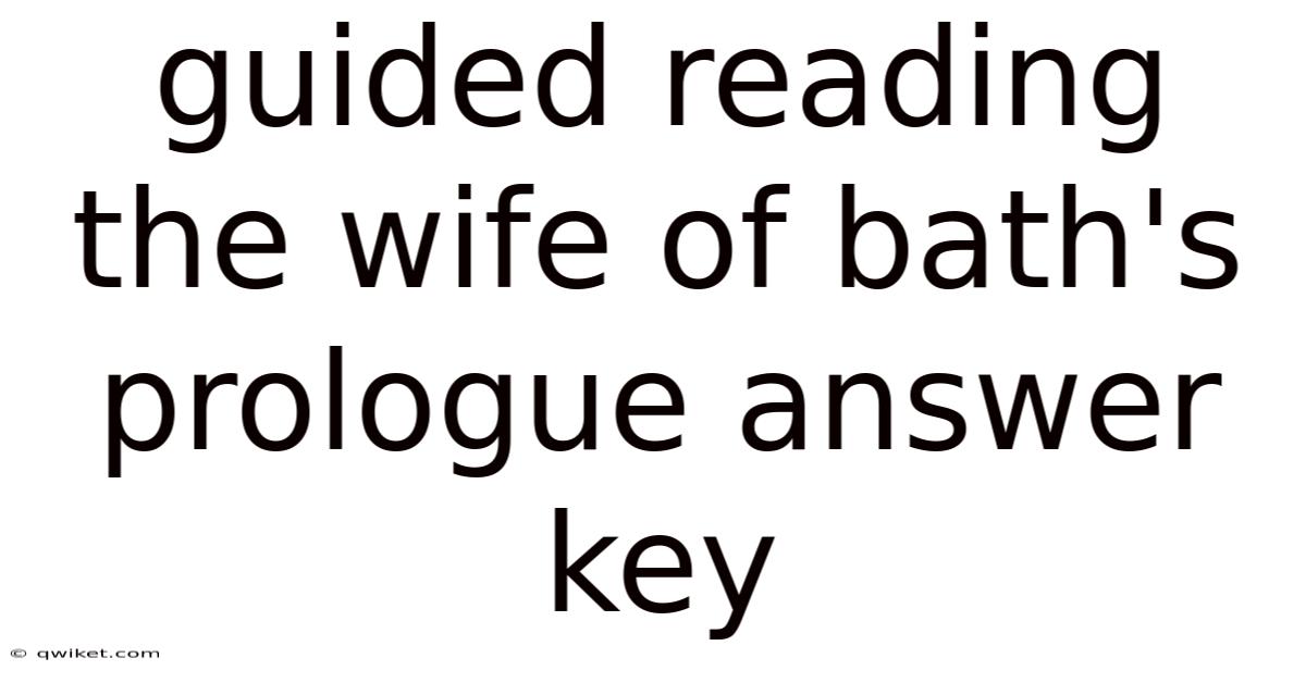 Guided Reading The Wife Of Bath's Prologue Answer Key