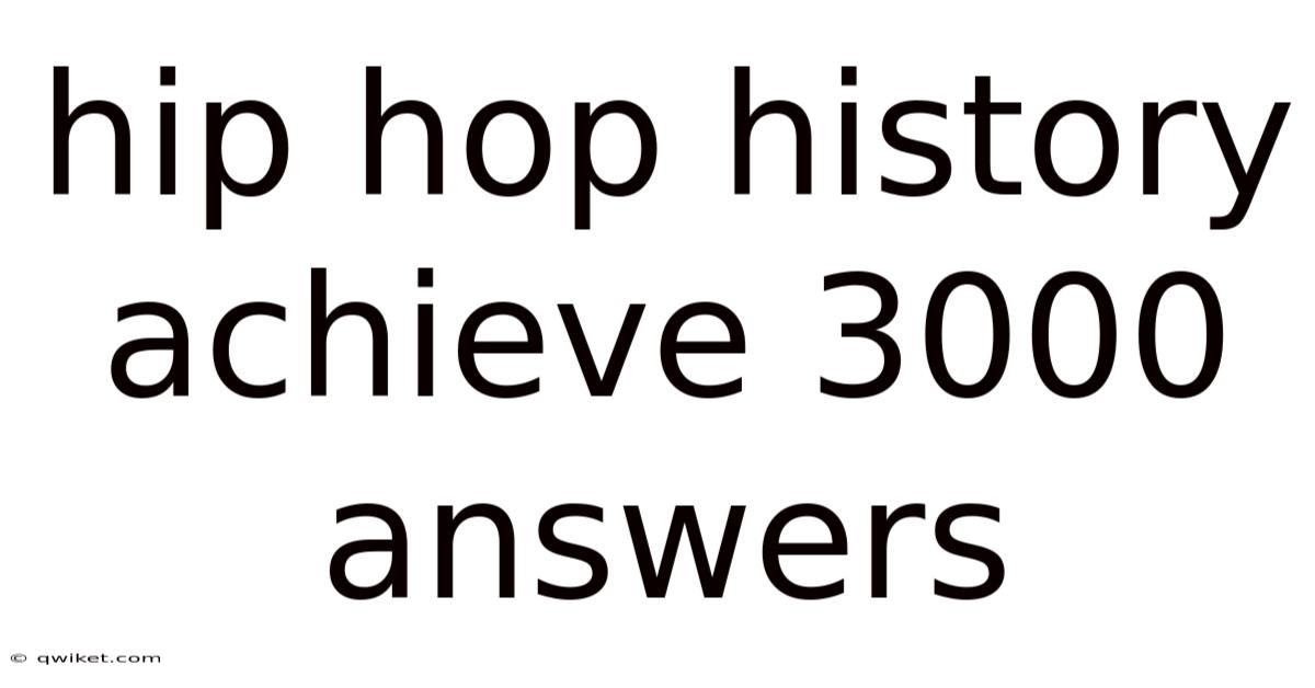 Hip Hop History Achieve 3000 Answers