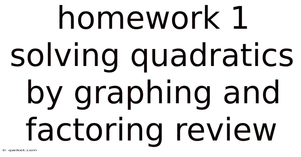 Homework 1 Solving Quadratics By Graphing And Factoring Review
