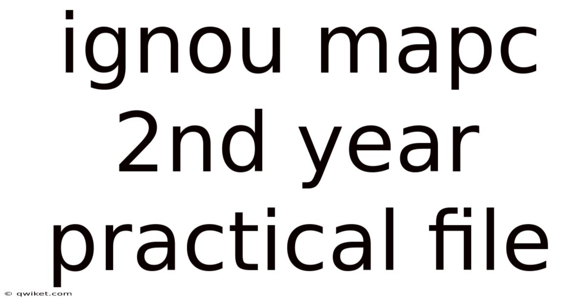 Ignou Mapc 2nd Year Practical File