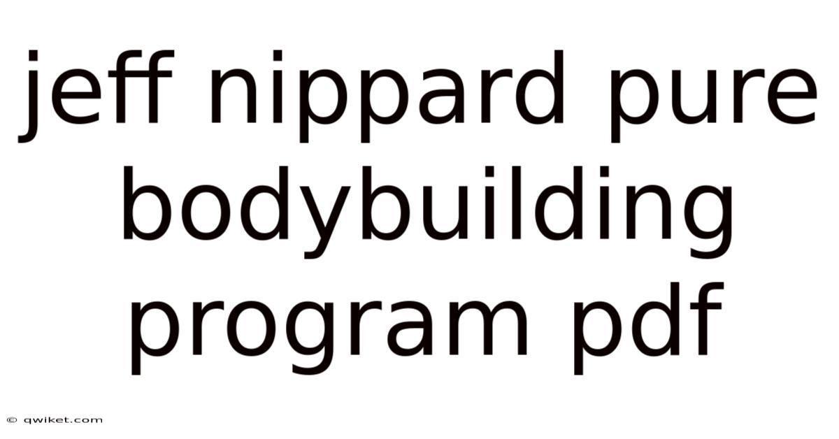 Jeff Nippard Pure Bodybuilding Program Pdf