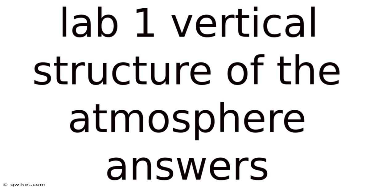 Lab 1 Vertical Structure Of The Atmosphere Answers