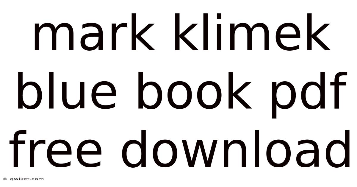 Mark Klimek Blue Book Pdf Free Download