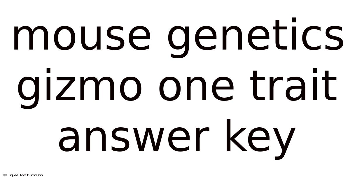 Mouse Genetics Gizmo One Trait Answer Key