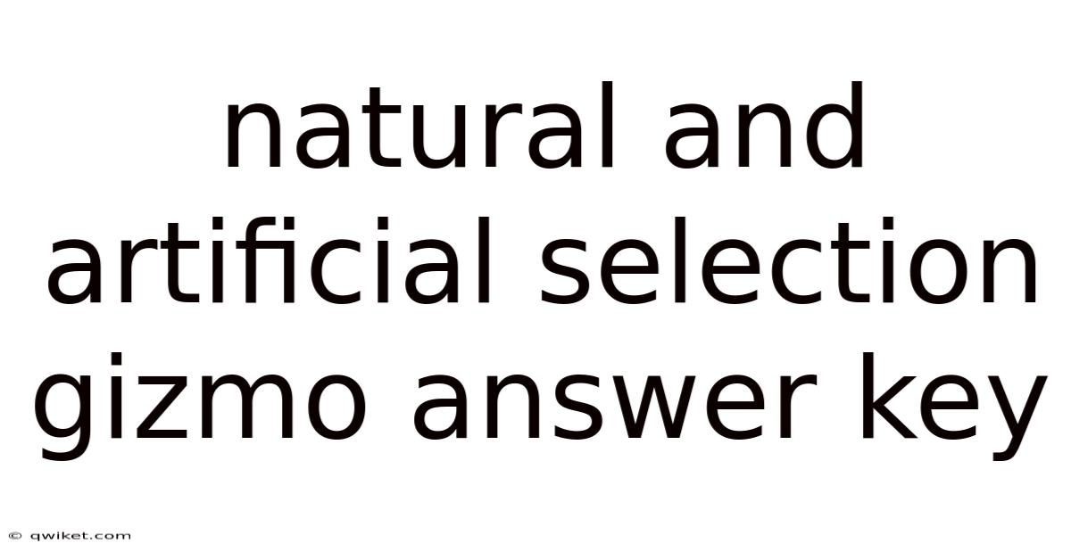Natural And Artificial Selection Gizmo Answer Key