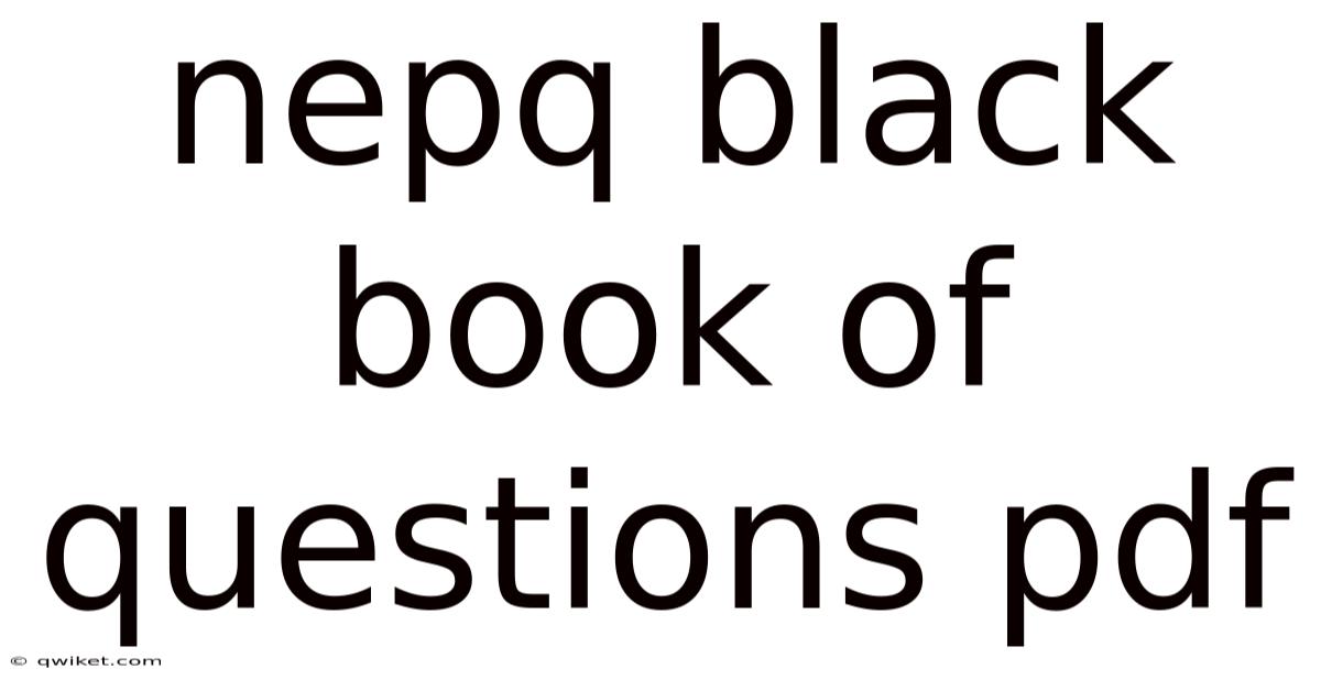 Nepq Black Book Of Questions Pdf