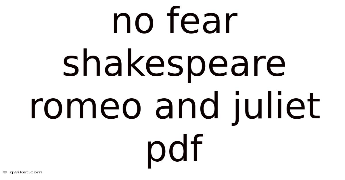 No Fear Shakespeare Romeo And Juliet Pdf