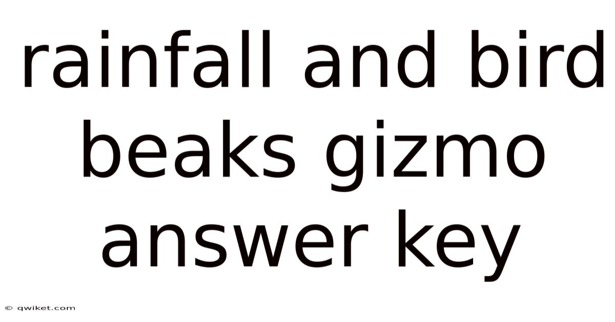 Rainfall And Bird Beaks Gizmo Answer Key