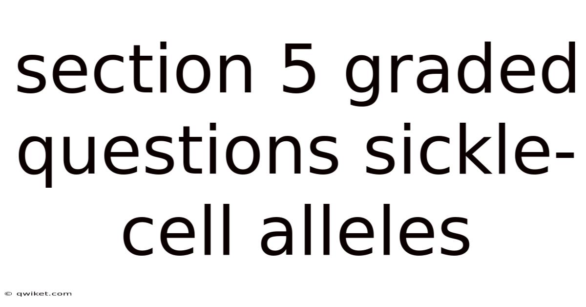 Section 5 Graded Questions Sickle-cell Alleles
