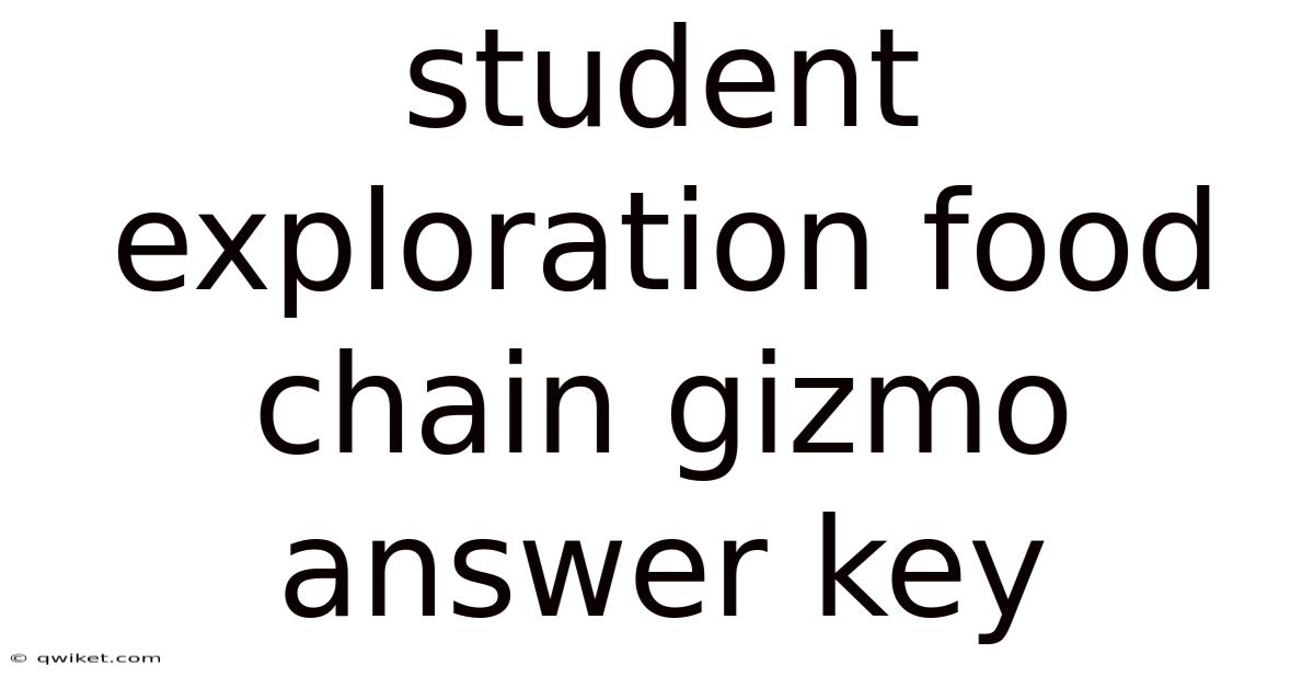 Student Exploration Food Chain Gizmo Answer Key