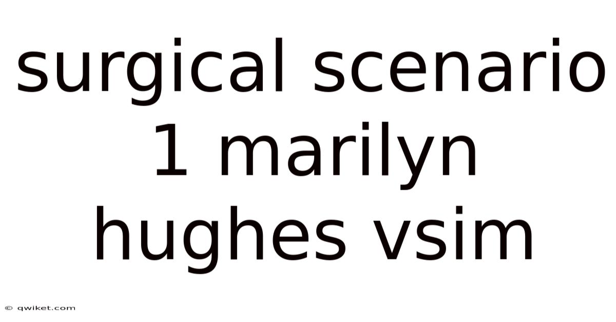 Surgical Scenario 1 Marilyn Hughes Vsim