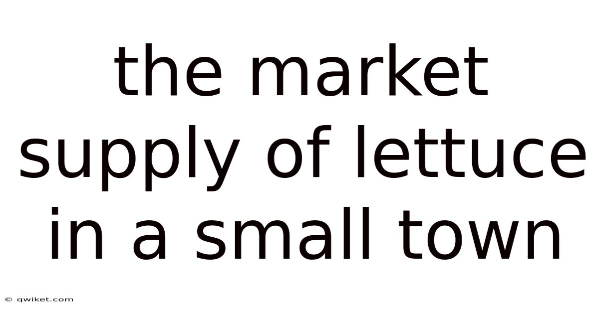 The Market Supply Of Lettuce In A Small Town
