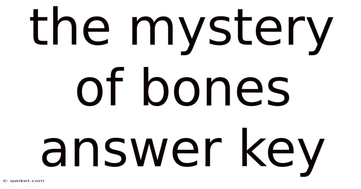 The Mystery Of Bones Answer Key