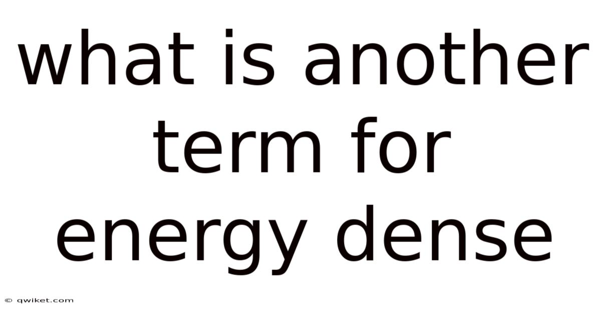 What Is Another Term For Energy Dense