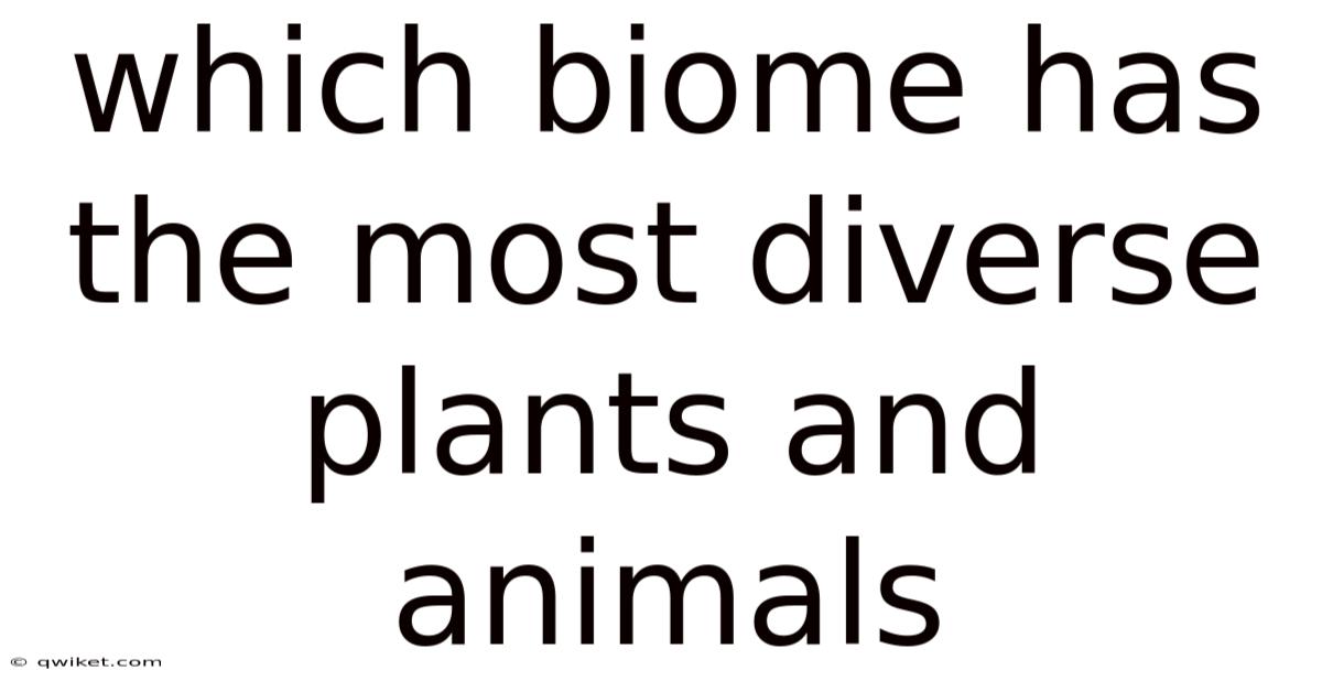 Which Biome Has The Most Diverse Plants And Animals