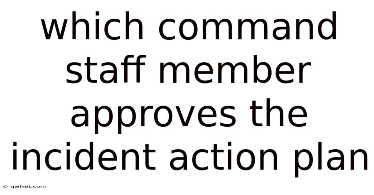 Which Command Staff Member Approves The Incident Action Plan
