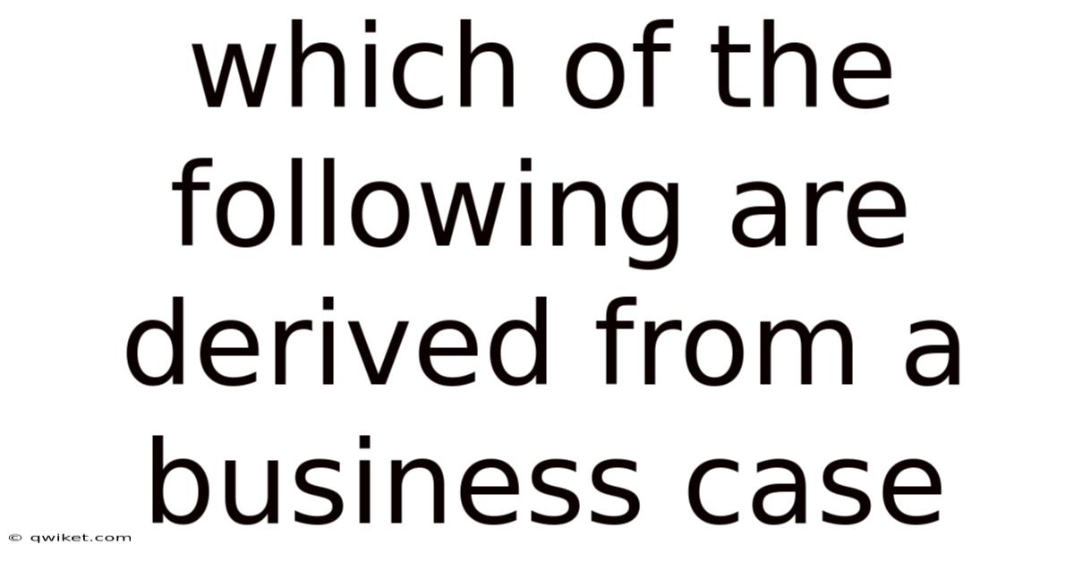 Which Of The Following Are Derived From A Business Case