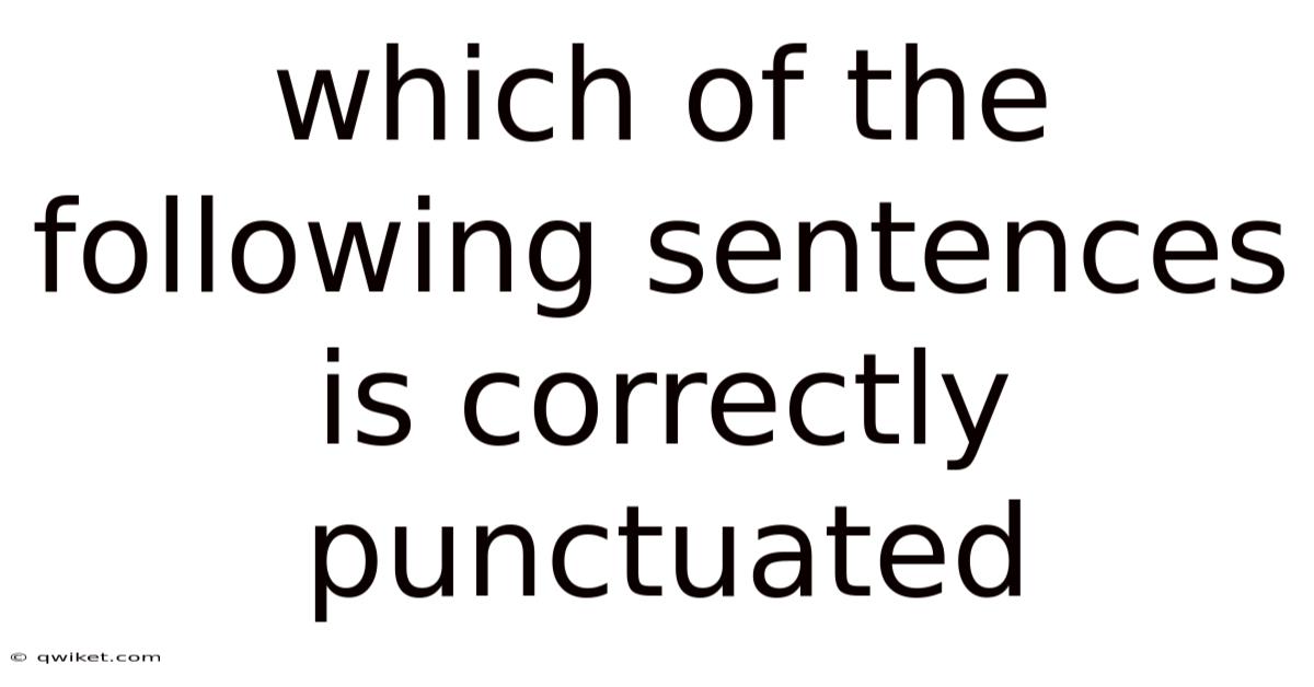Which Of The Following Sentences Is Correctly Punctuated