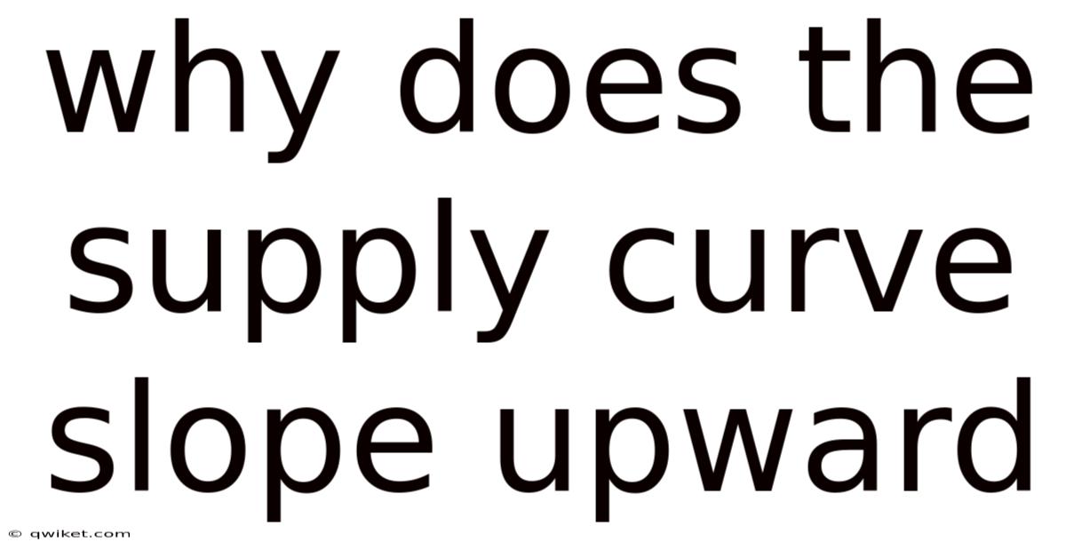 Why Does The Supply Curve Slope Upward